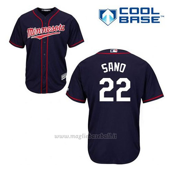 Maglia Baseball Uomo Minnesota Twins Miguel Sano 22 Blu Blu Alterner Cool Base